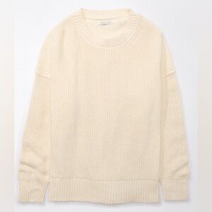 American Eagle Crewneck Knit Sweater Cream